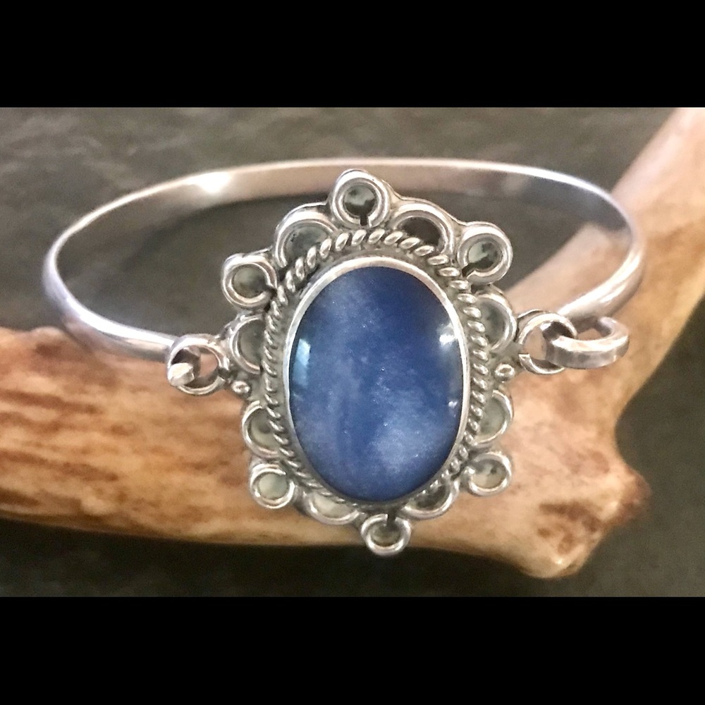 Taxco Blue Moonstone Sterling Silver Bracelet